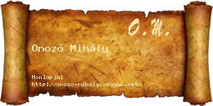 Onozó Mihály névjegykártya